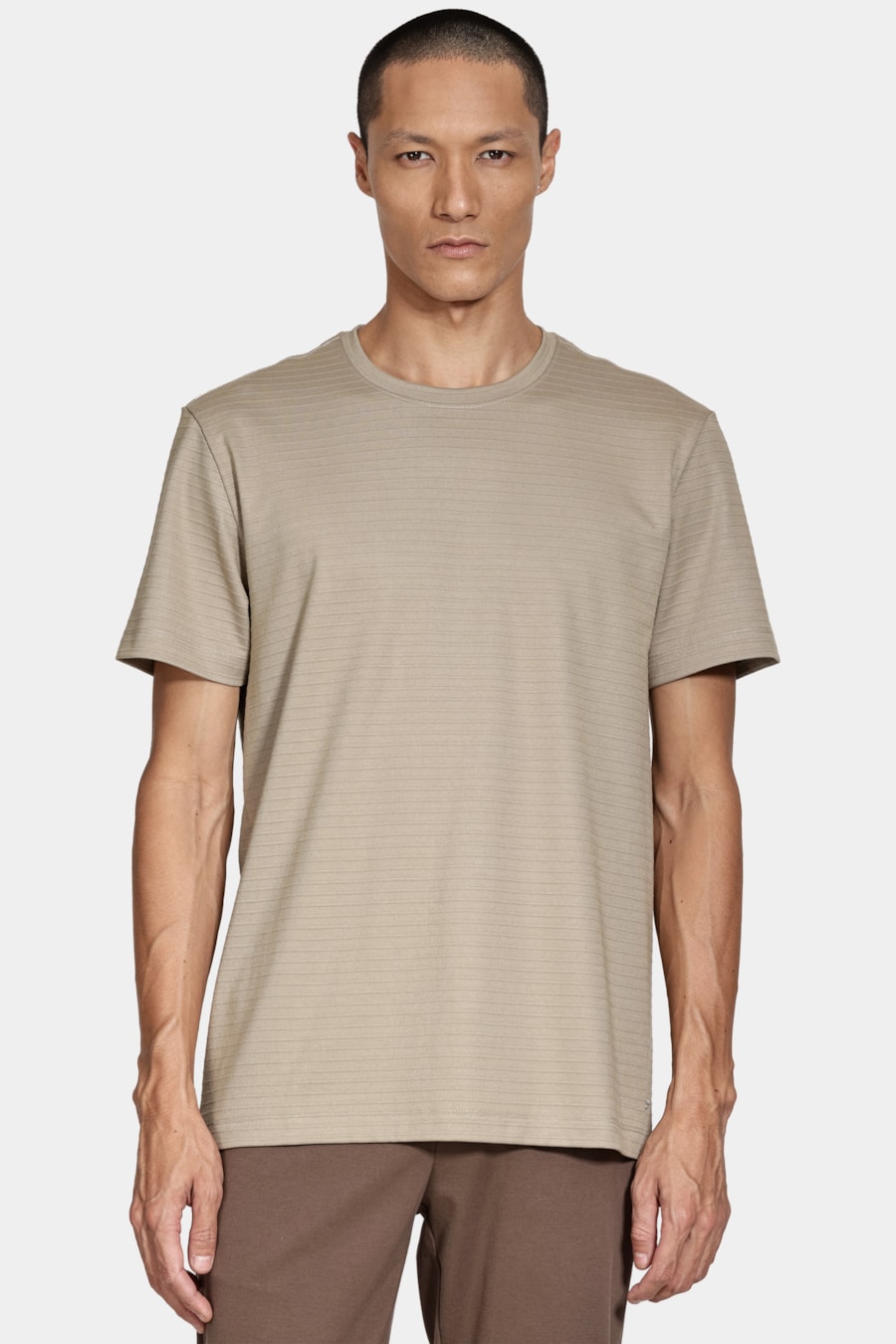 Camiseta Manga Curta Interlock Stripe Areia 116 — foto 1 de 6