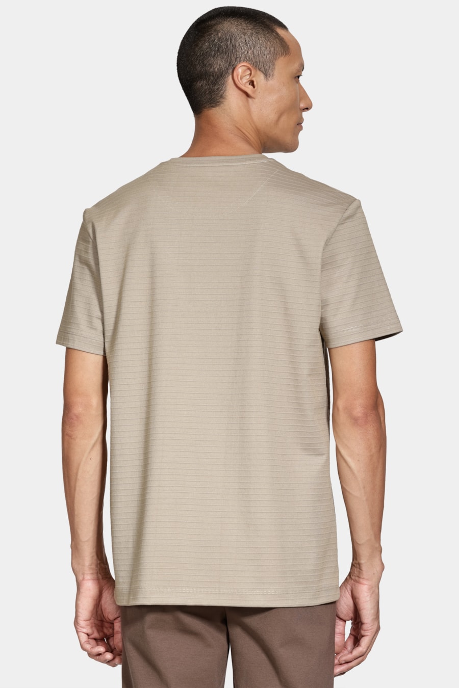 Camiseta Manga Curta Interlock Stripe Areia 116 — foto 5 de 6