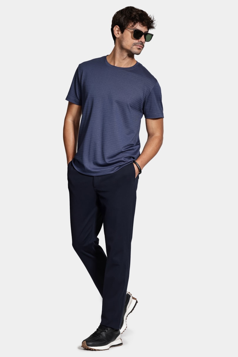 Camiseta Manga Curta Interlock Stripe Navy