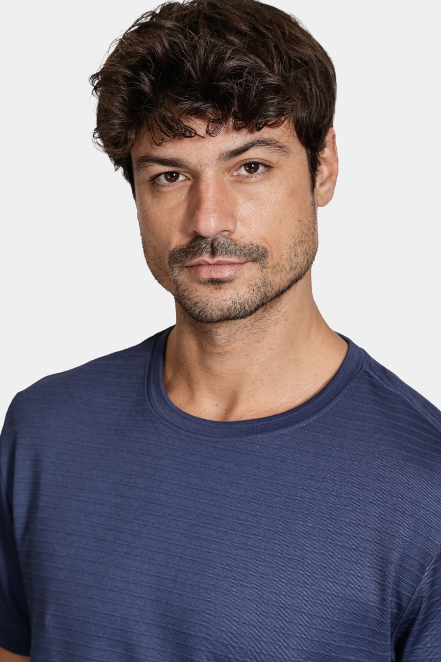 Camiseta Manga Curta Interlock Stripe Navy — foto 3 de 5