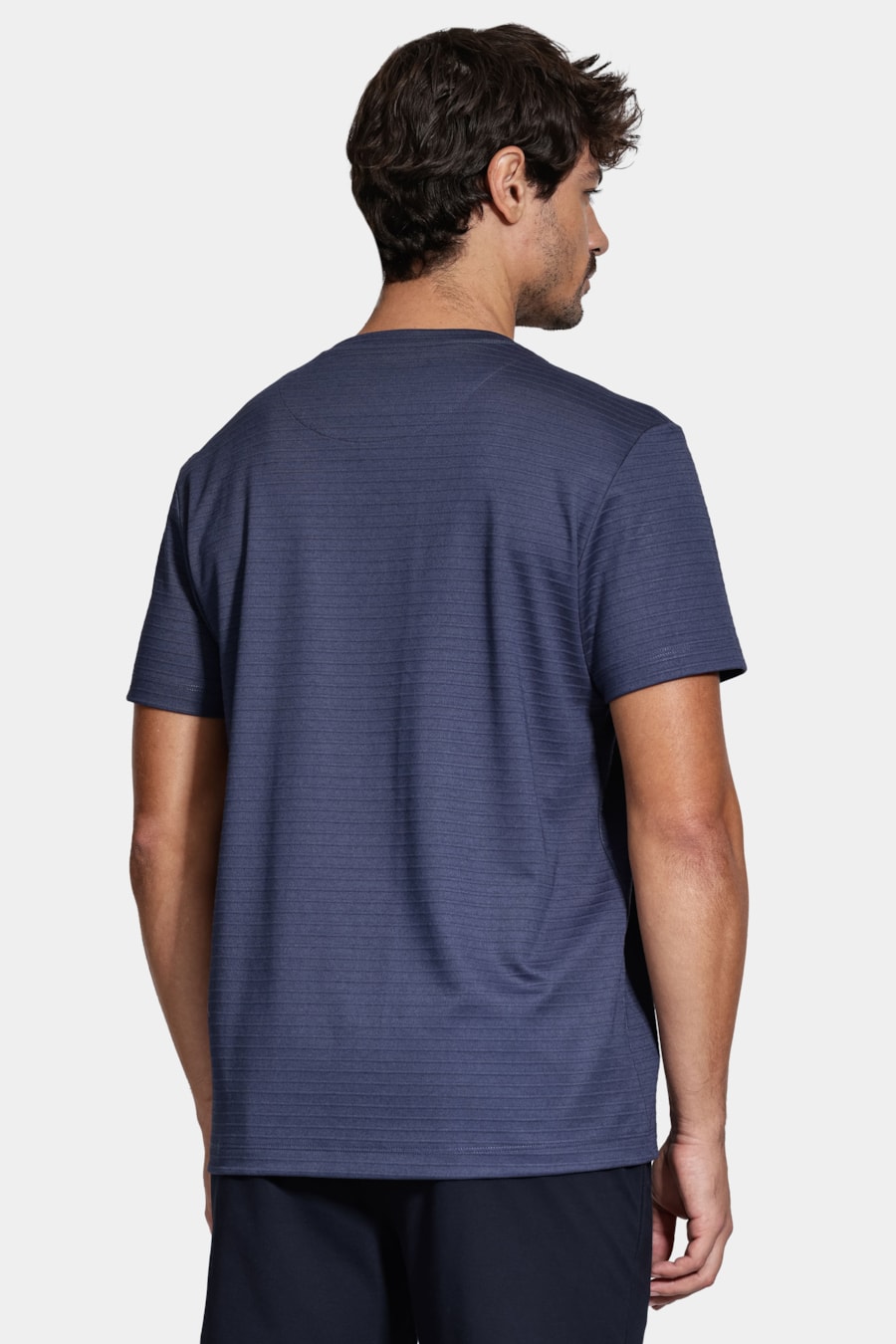 Camiseta Manga Curta Interlock Stripe Navy — foto 4 de 5