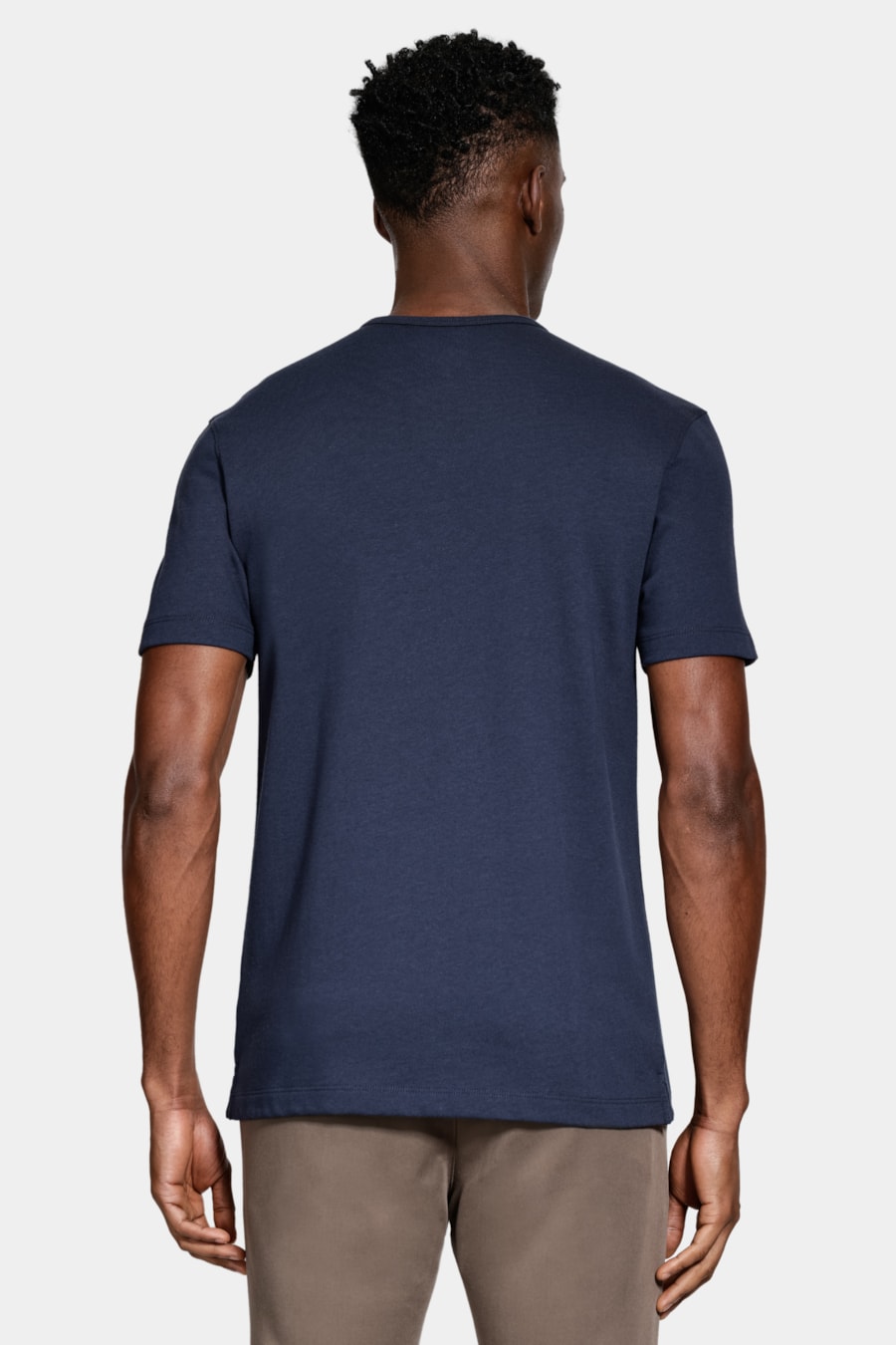 Camiseta Manga Curta Jersey Henley Navy — foto 4 de 5