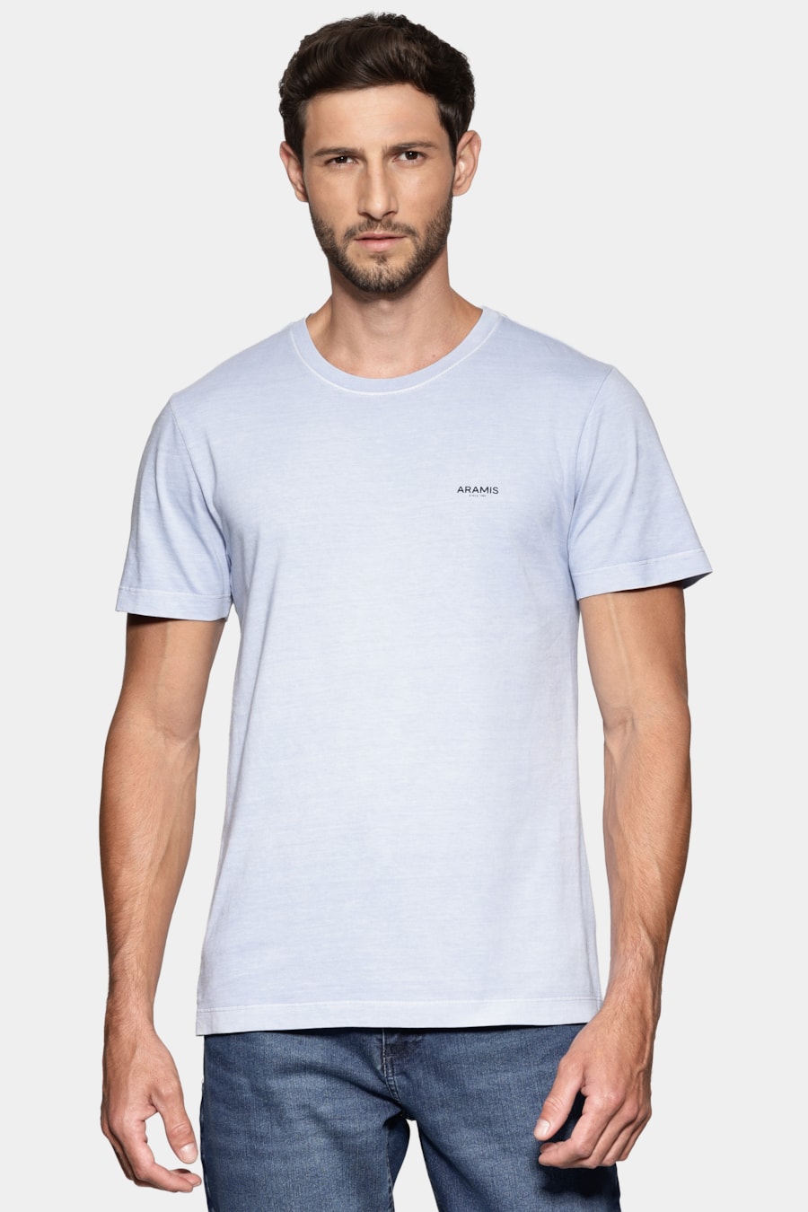 Camiseta Manga Curta Lavada Básica Azul Claro 117 — foto 1 de 6