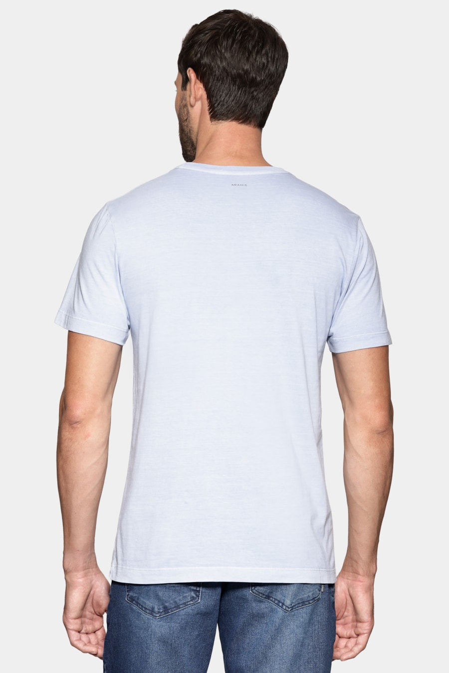 Camiseta Manga Curta Lavada Básica Azul Claro 117 — foto 5 de 6