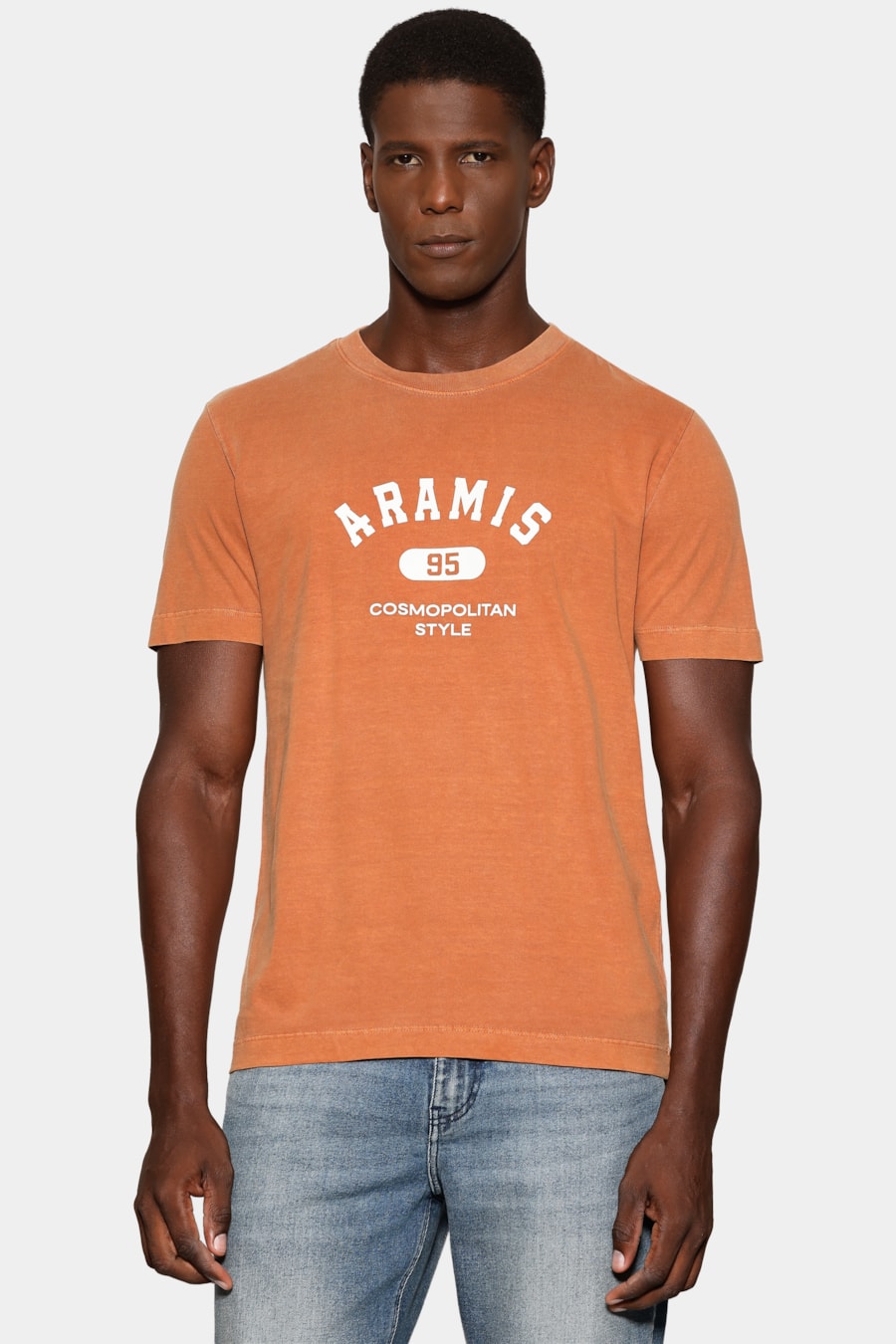 Camiseta Manga Curta Lavada Estampa Craquele Ferrugem 117 — foto 1 de 5