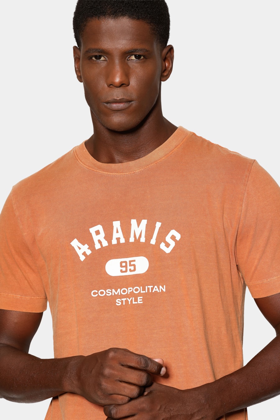 Camiseta Manga Curta Lavada Estampa Craquele Ferrugem 117 — foto 3 de 5