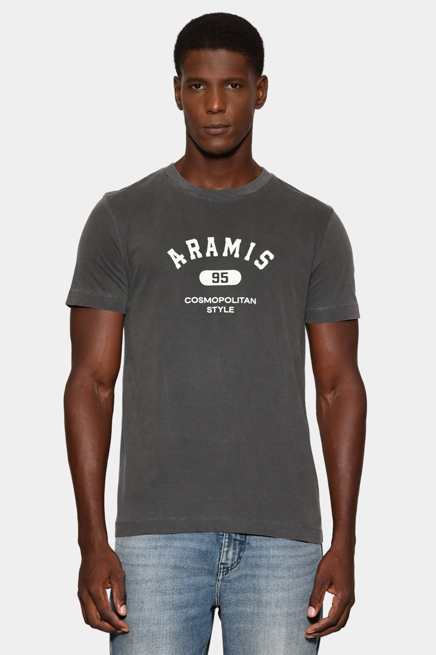 Camiseta Manga Curta Lavada Estampa Craquele Preto — foto 1 de 5