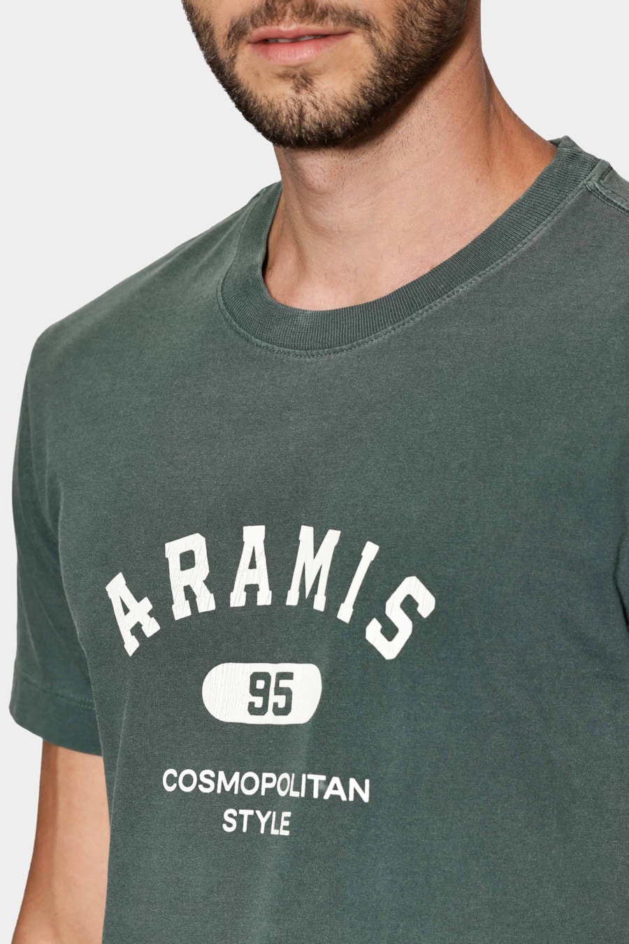 Camiseta Manga Curta Lavada Estampa Craquele Verde Intenso 117 — foto 3 de 6