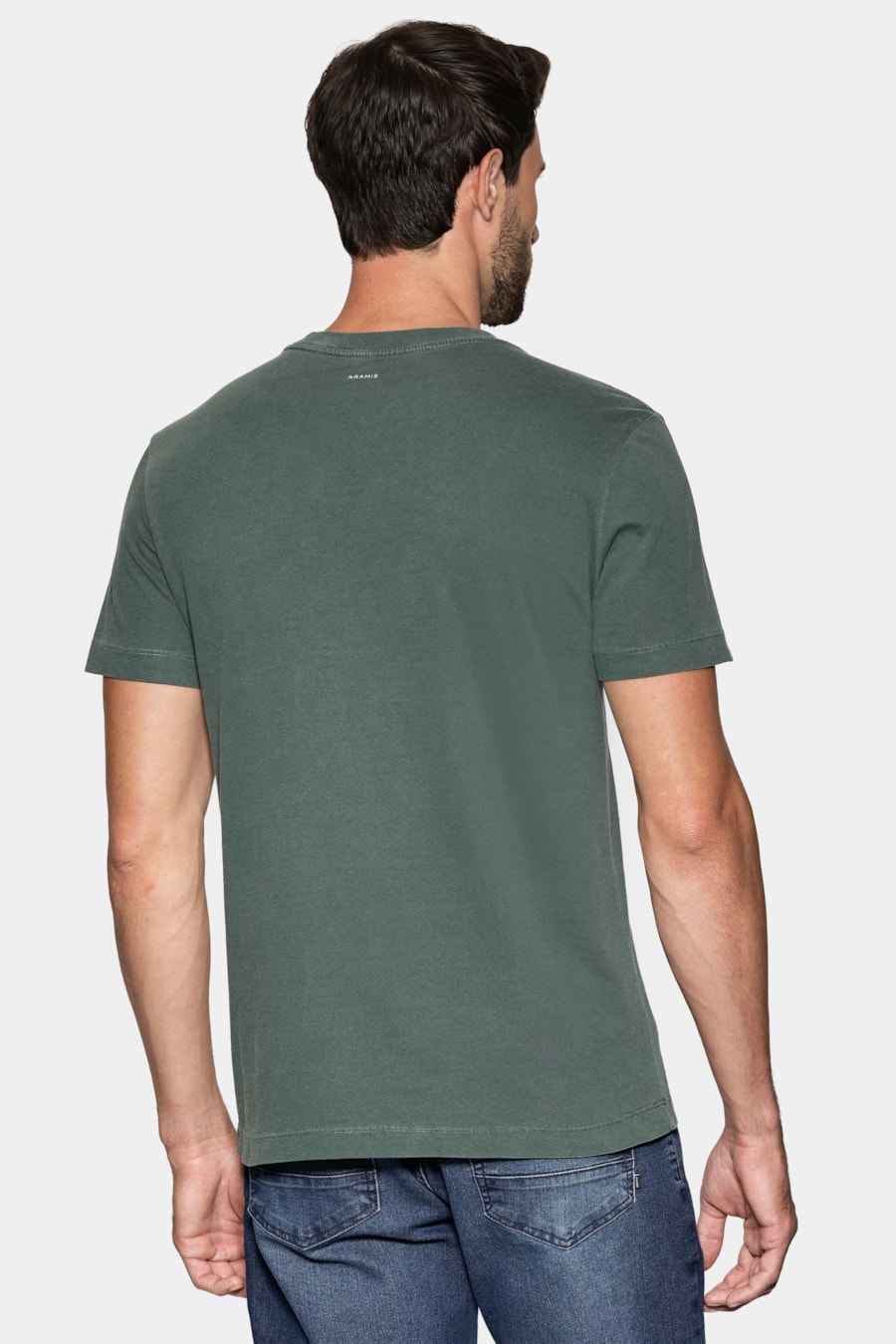 Camiseta Manga Curta Lavada Estampa Craquele Verde Intenso 117 — foto 5 de 6