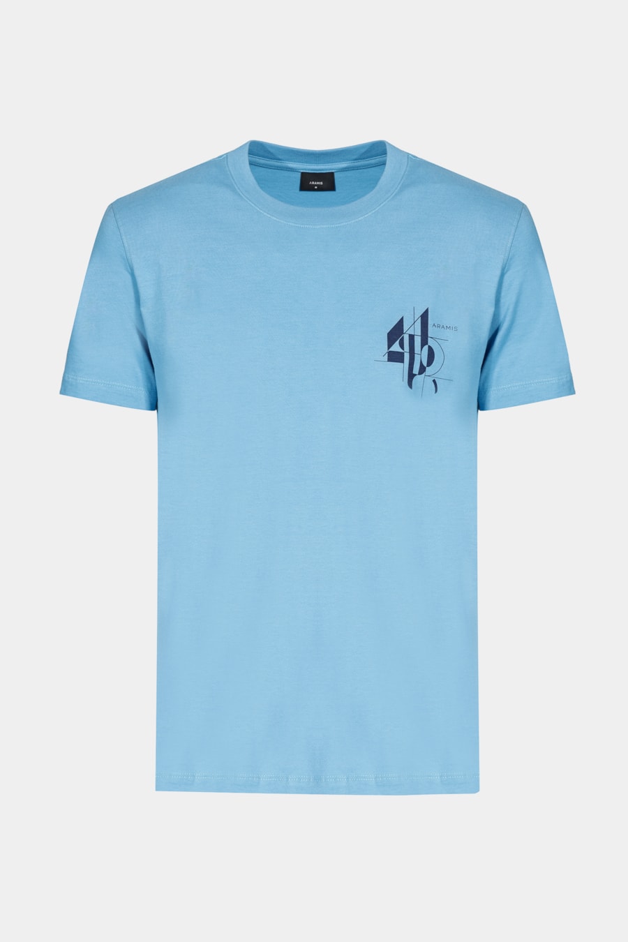 Camiseta Manga Curta Linhas Geométricas Azul Ciano — foto 5 de 5