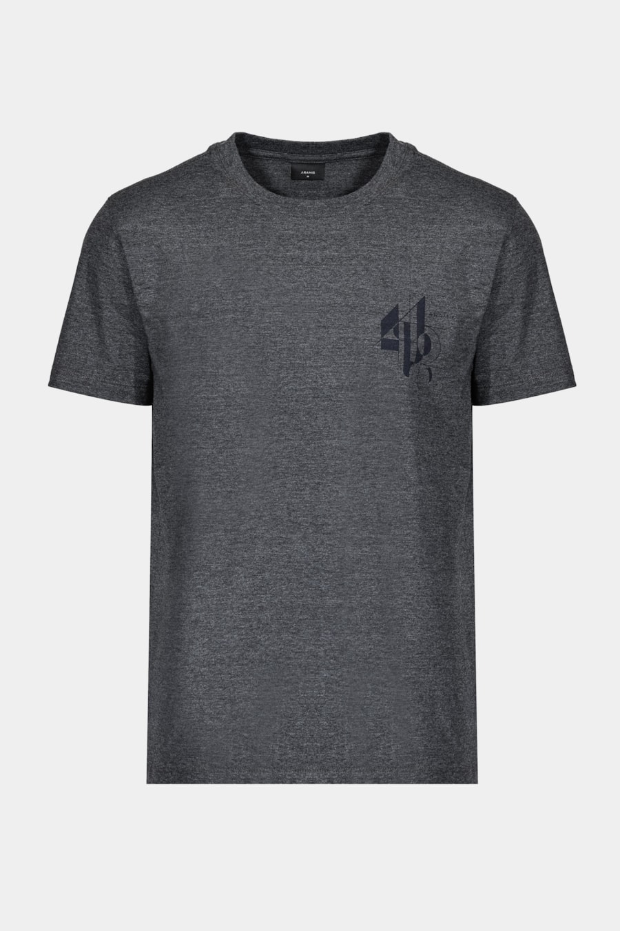 Camiseta Manga Curta Linhas Geométricas Grafite Mescla — foto 5 de 5