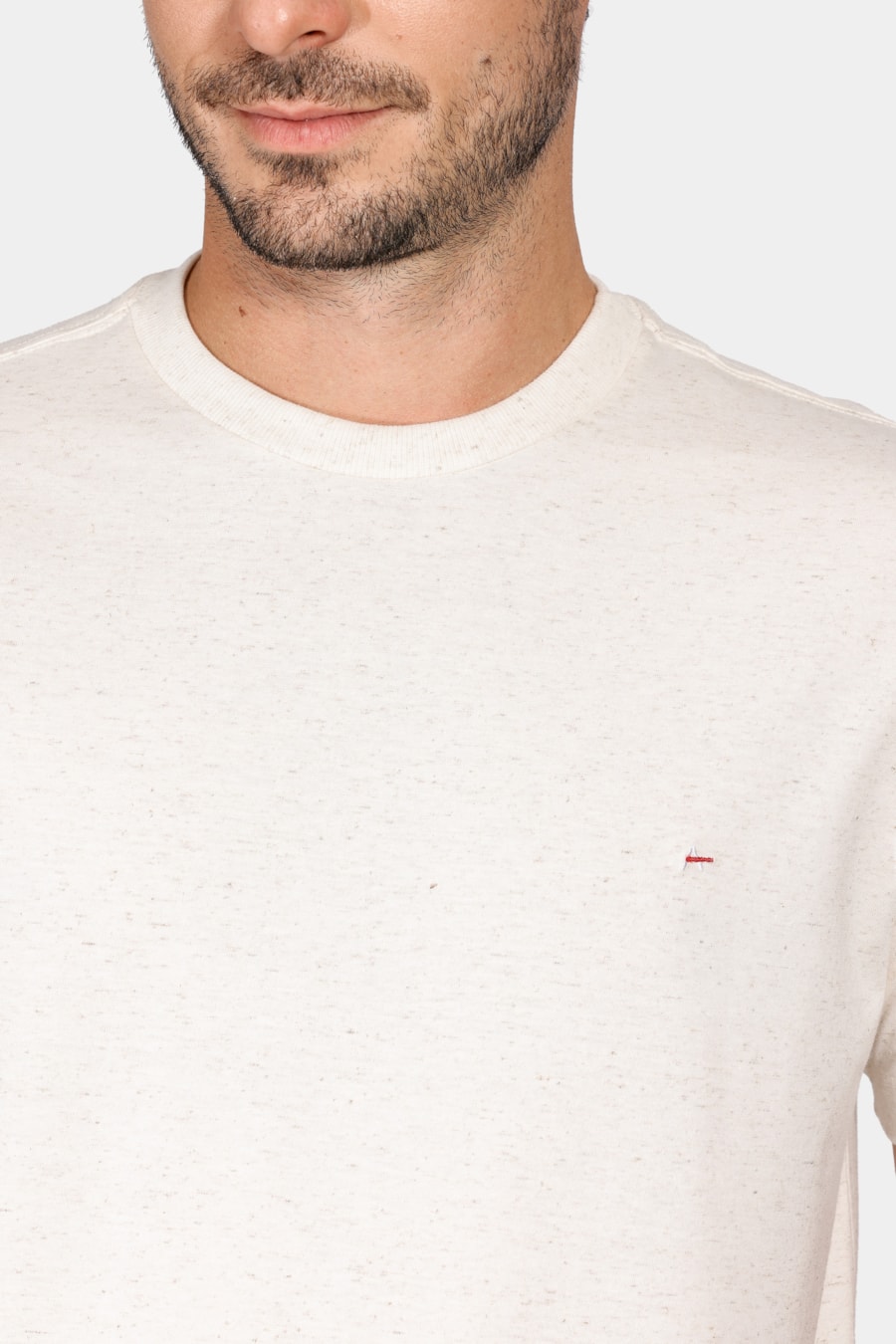 Camiseta Manga Curta Linho Color Natural — foto 3 de 4