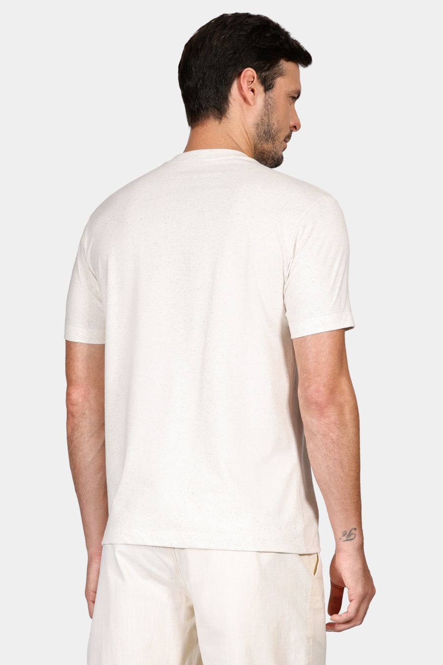 Camiseta Manga Curta Linho Color Natural — foto 4 de 4
