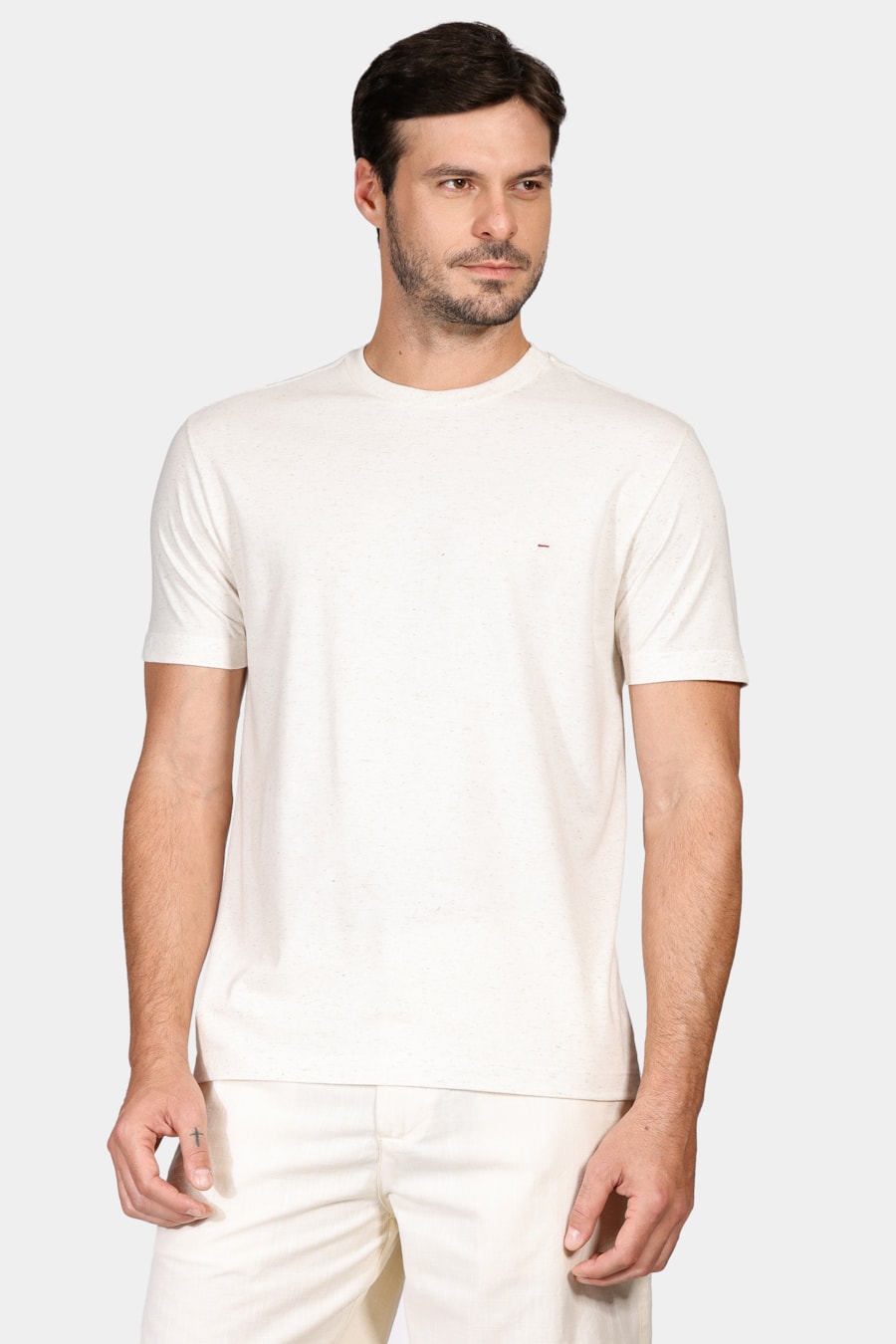 Camiseta Manga Curta Linho Color Verde Água — foto 1 de 4