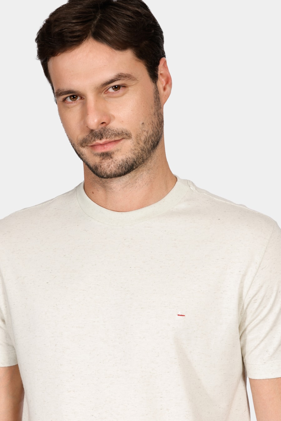 Camiseta Manga Curta Linho Color Verde Água — foto 3 de 4