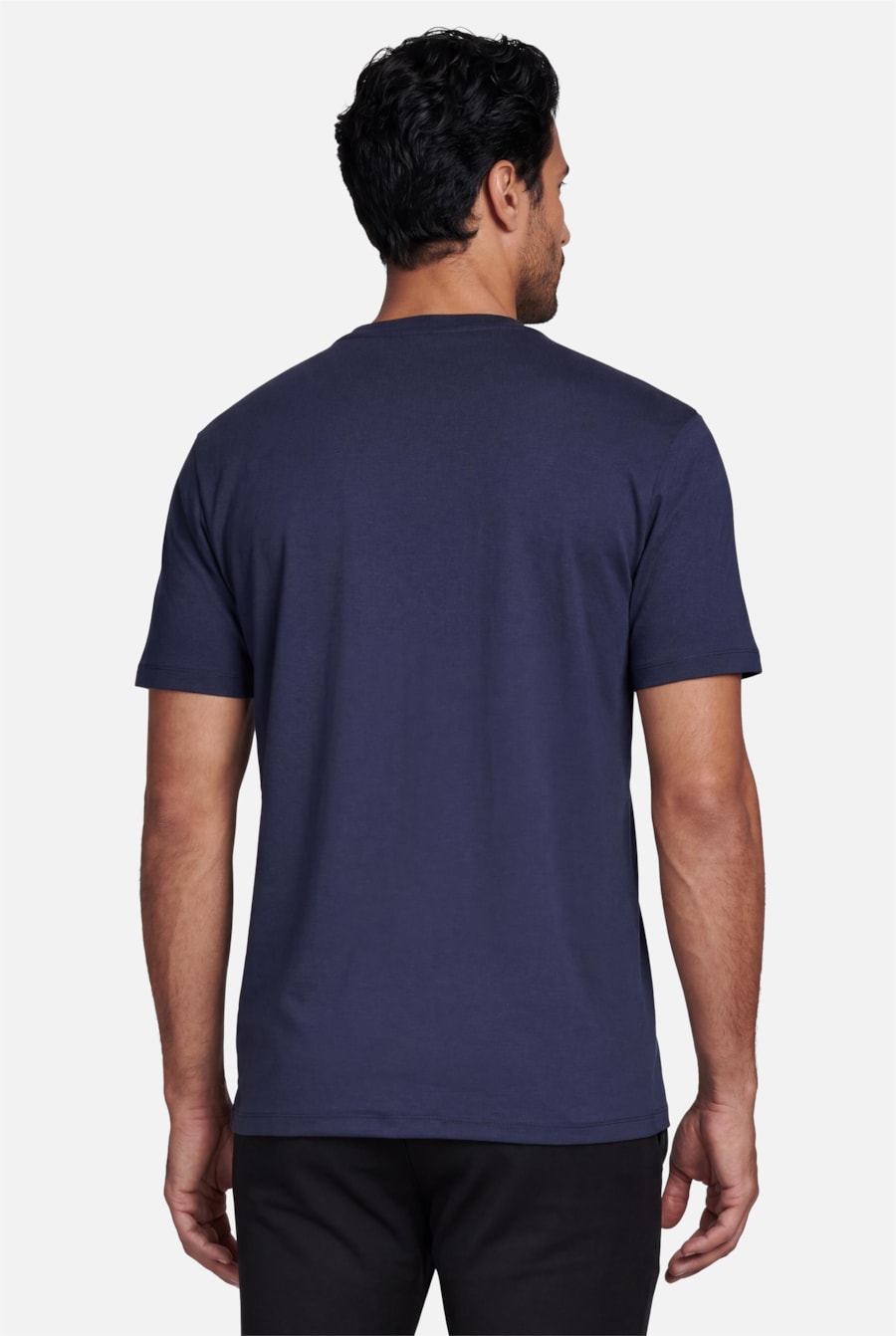 Camiseta Manga Curta Liquid Cotton Azul Marinho — foto 4 de 5