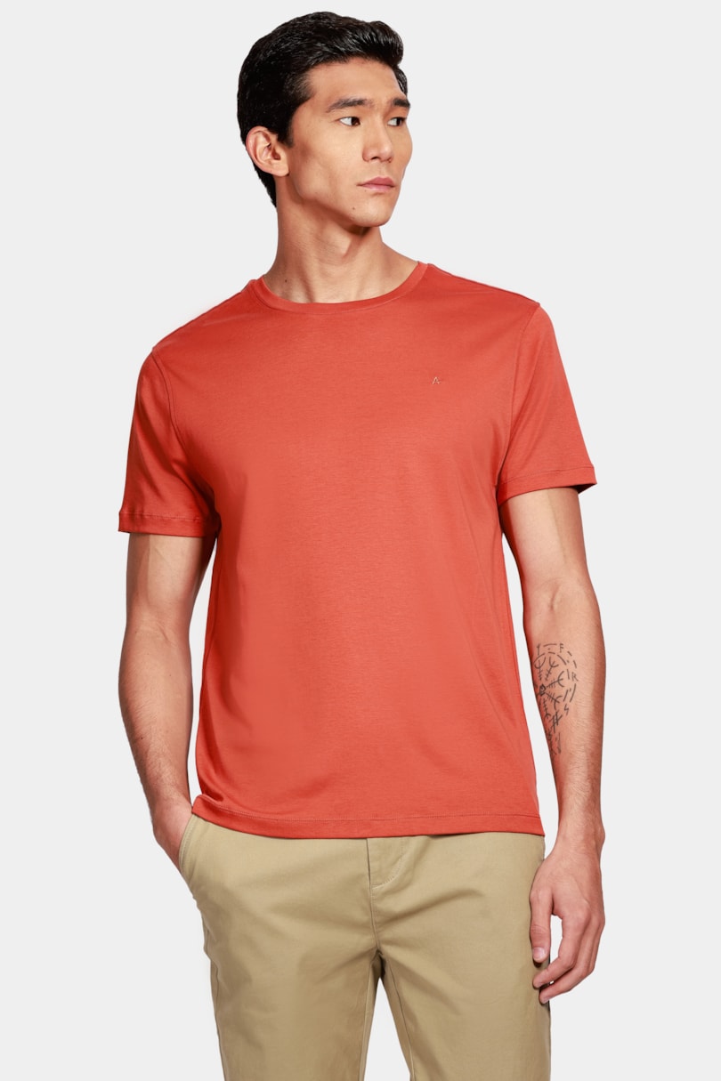 Camiseta Manga Curta Liquid Cotton Laranja Ferrugem