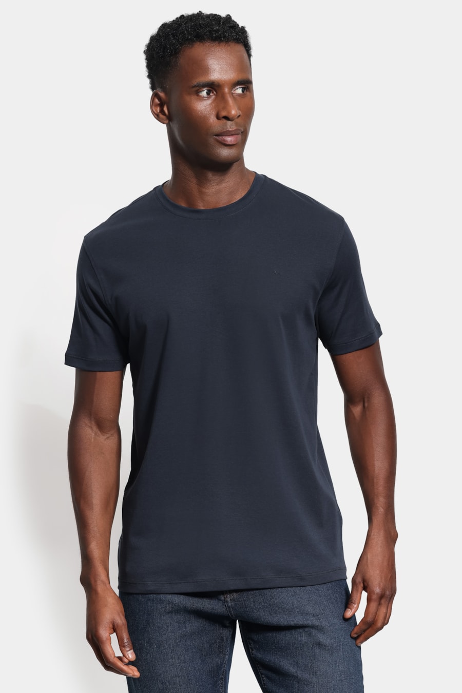 Camiseta Manga Curta Liquid Cotton Marinho — foto 1 de 5
