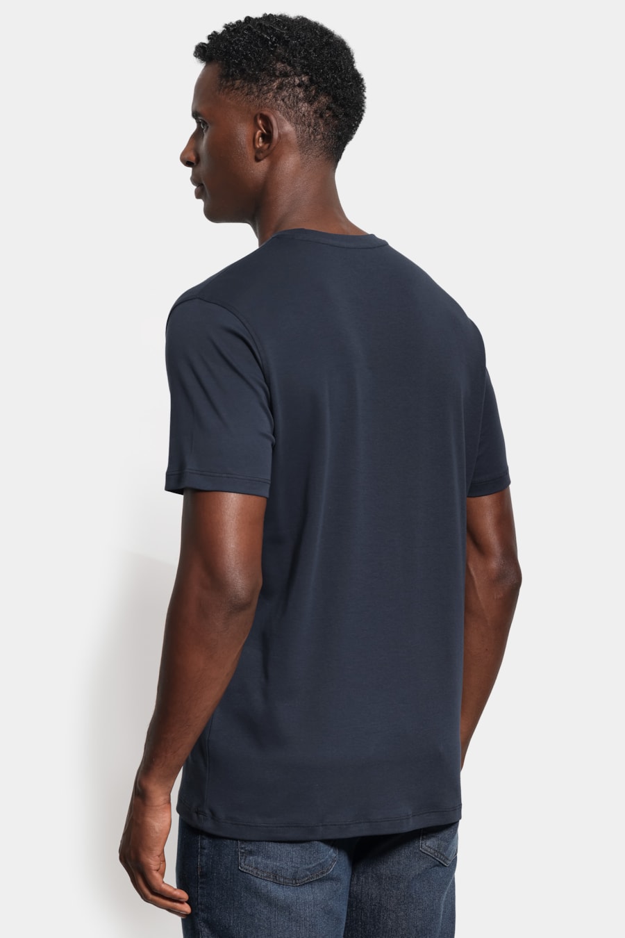 Camiseta Manga Curta Liquid Cotton Marinho — foto 4 de 5