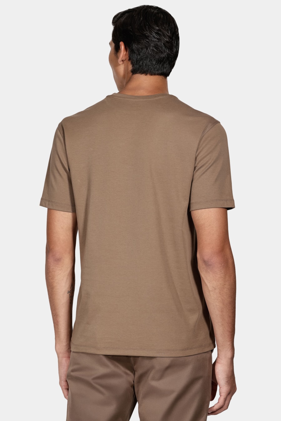 Camiseta Manga Curta Liquid Cotton Marrom Tabaco — foto 4 de 5