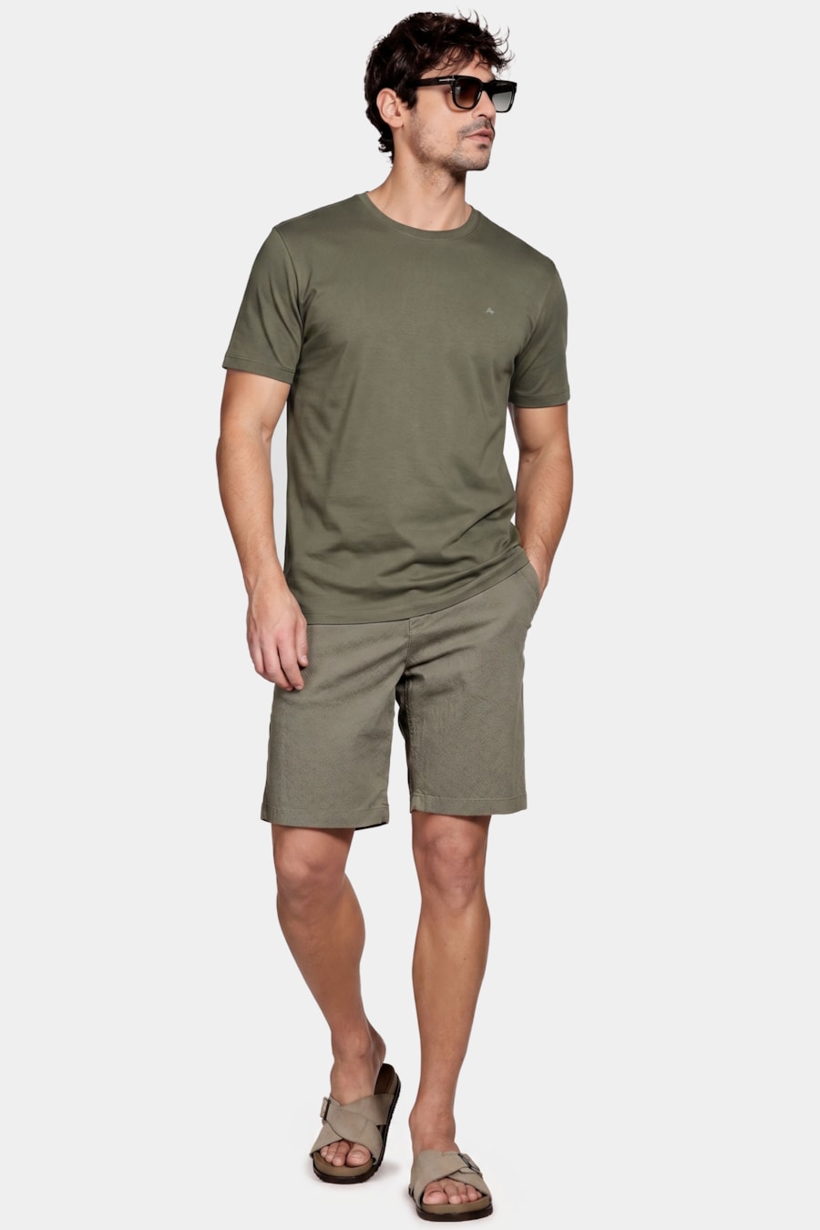 Camiseta Manga Curta Liquid Cotton Militar — foto 2 de 5
