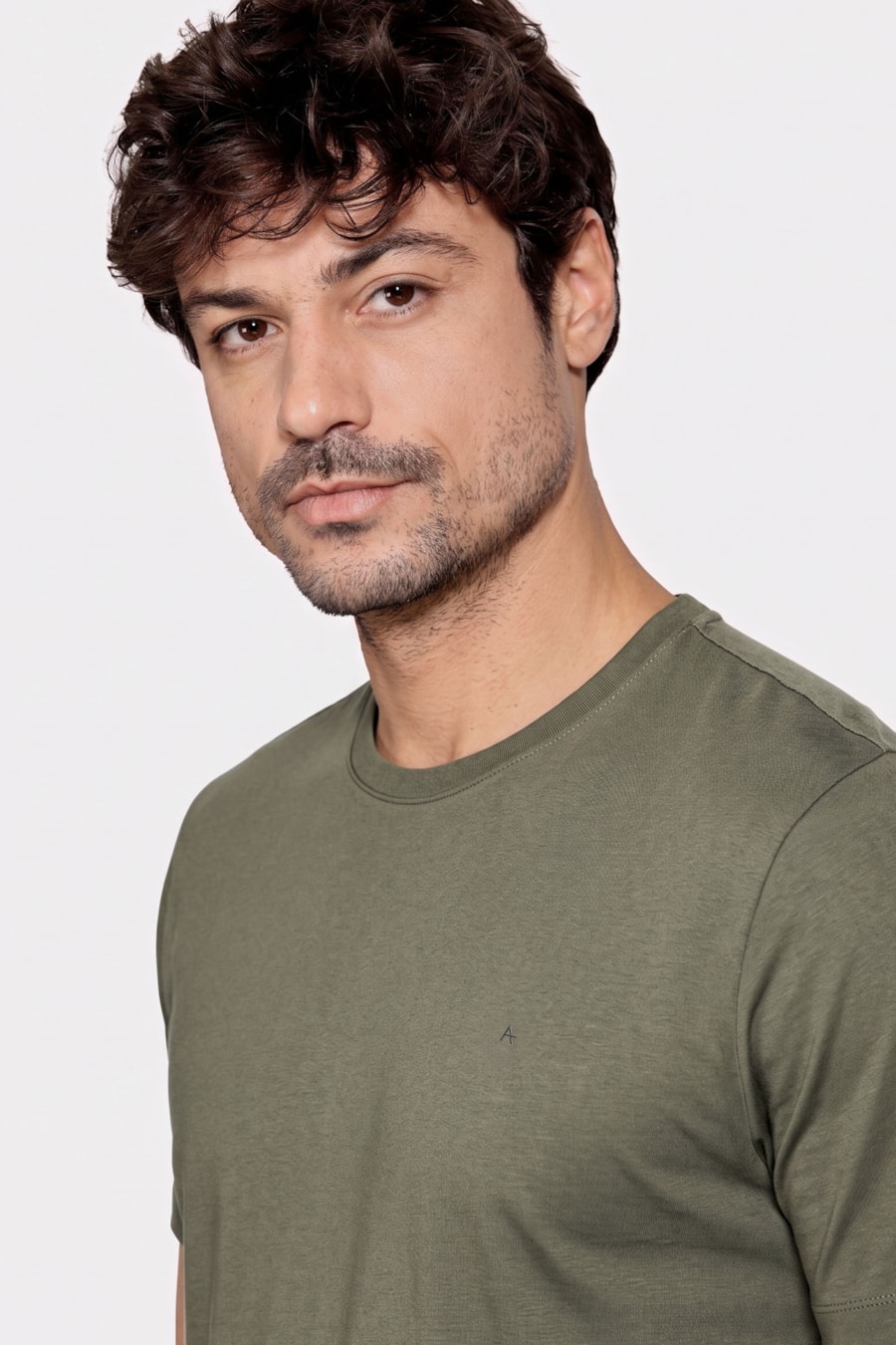 Camiseta Manga Curta Liquid Cotton Militar — foto 3 de 5
