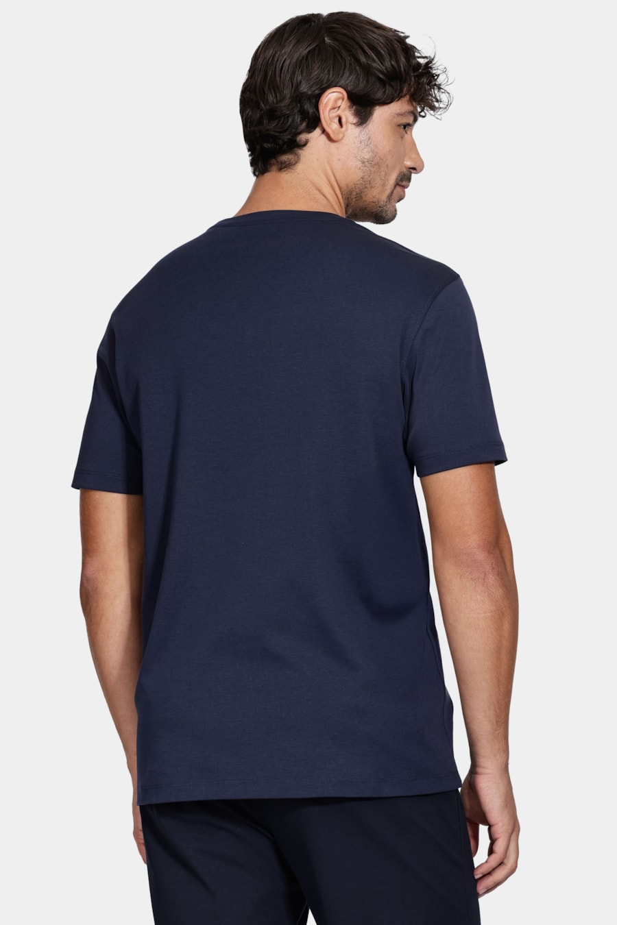 Camiseta Manga Curta Liquid Cotton Navy — foto 4 de 5