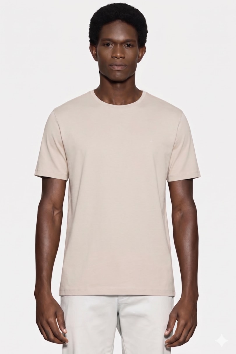 Camiseta Manga Curta Liquid Cotton Palha