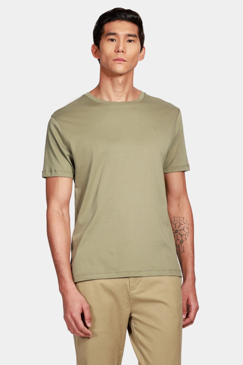 Camiseta Manga Curta Liquid Cotton Verde Militar
