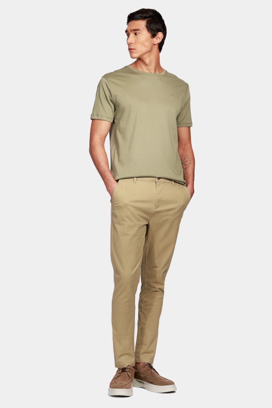 Camiseta Manga Curta Liquid Cotton Verde Militar — foto 2 de 4