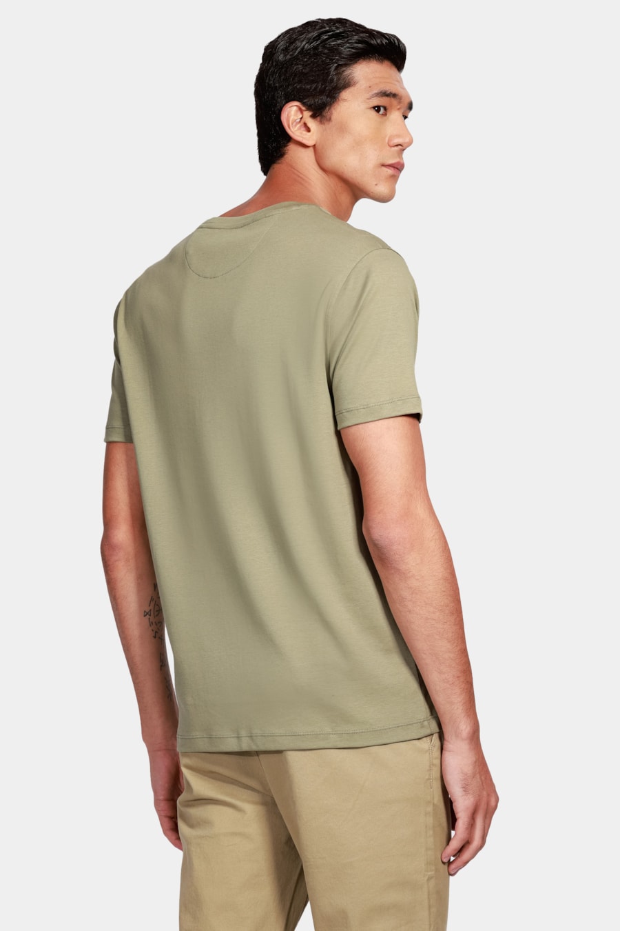 Camiseta Manga Curta Liquid Cotton Verde Militar — foto 4 de 4