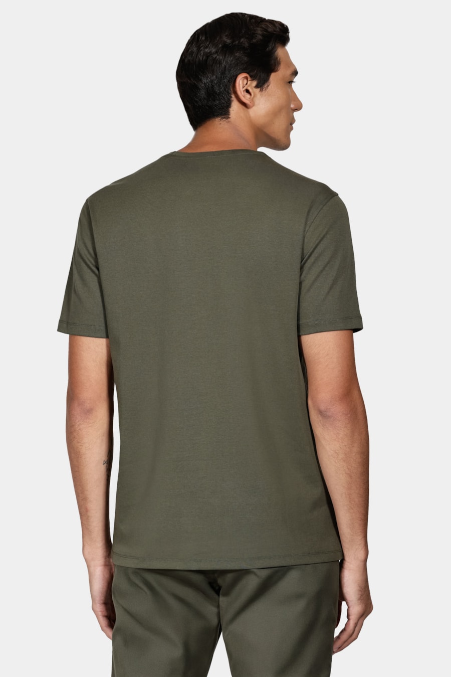 Camiseta Manga Curta Liquid Cotton Verde Pantano — foto 4 de 5