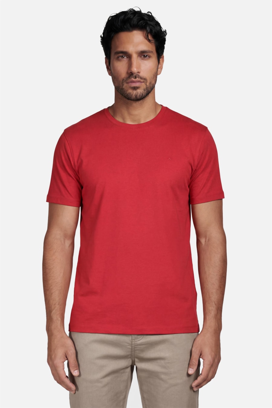 Camiseta Manga Curta Liquid Cotton Vermelho Carmim — foto 1 de 5