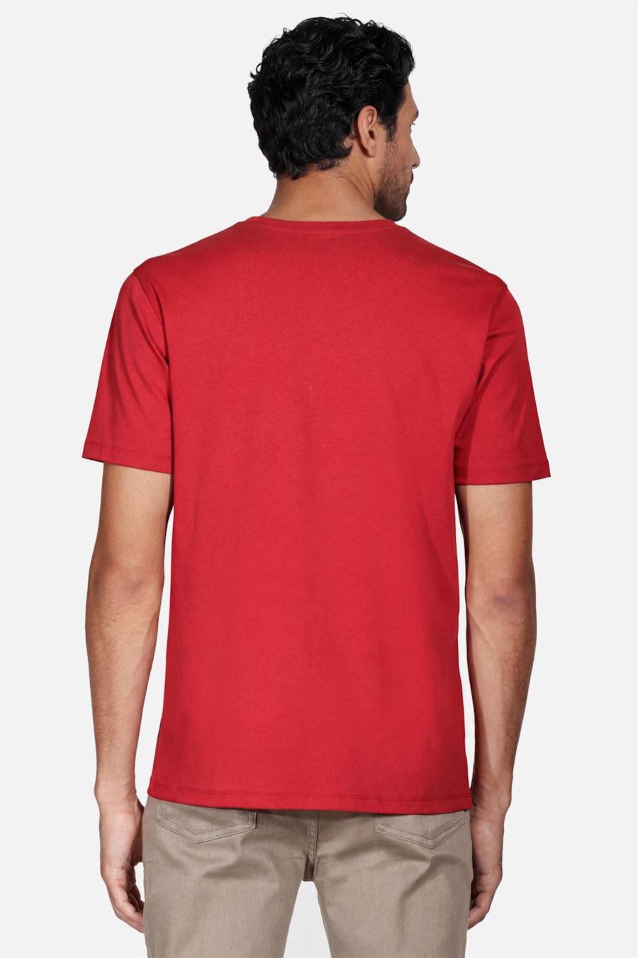 Camiseta Manga Curta Liquid Cotton Vermelho Carmim — foto 4 de 5