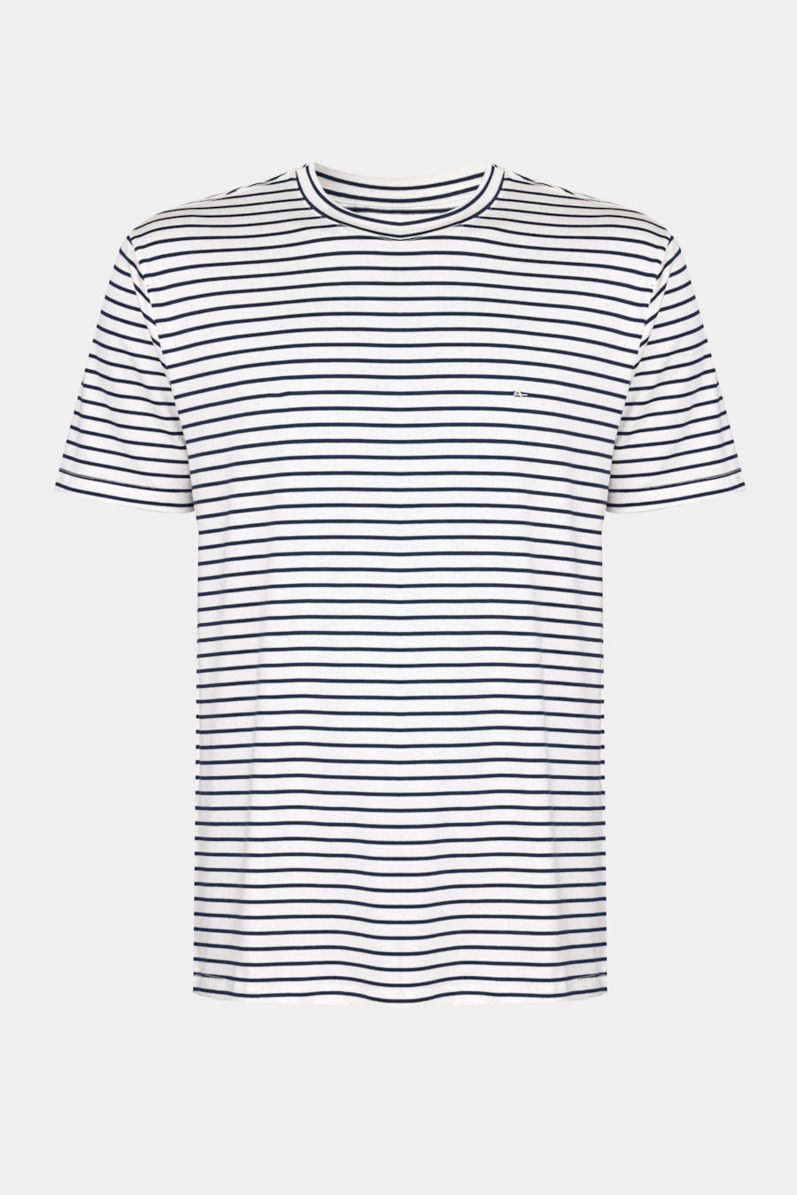 Camiseta Manga Curta Listrada Com Linho Natural C/ Navy — foto 5 de 5