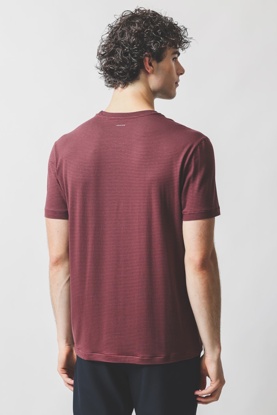 Camiseta Manga Curta Listrada em Modal Burgundy 118 — foto 4 de 5