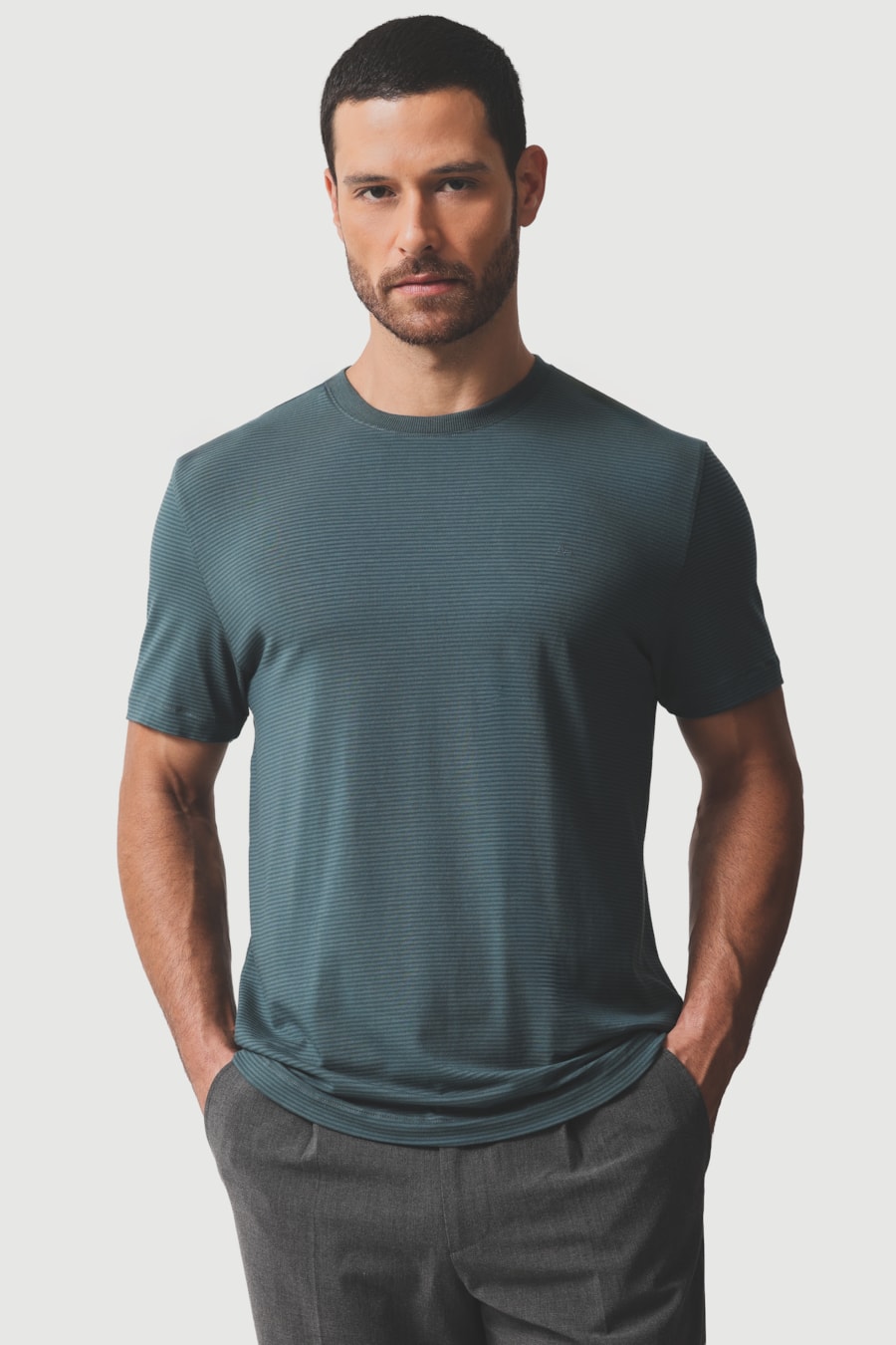 Camiseta Manga Curta Listrada em Modal Floresta 118 — foto 1 de 5