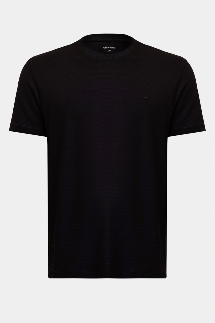 Camiseta Manga Curta Listrada em Modal Preto — foto 5 de 5