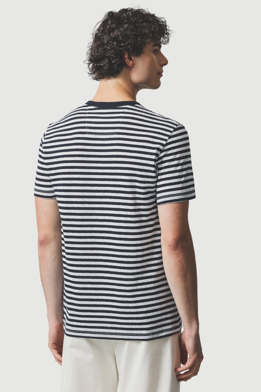 Camiseta Manga Curta Listrada Marinho C/ Branco 118 — foto 4 de 4