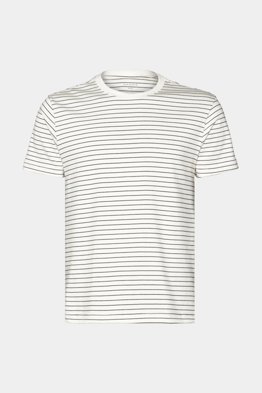 Camiseta Manga Curta Listras Básica Off White C/ Militar — foto 5 de 5