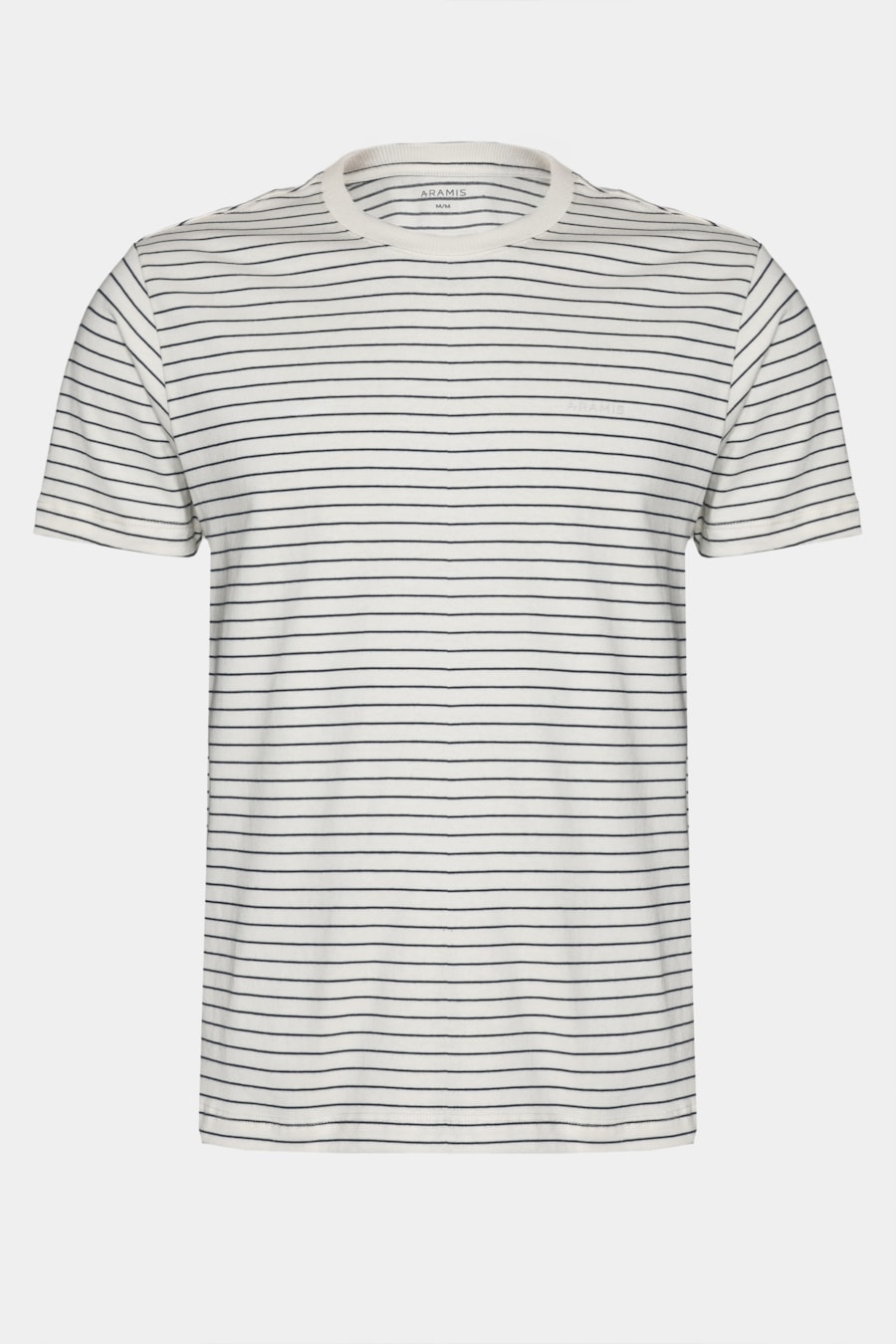 Camiseta Manga Curta Listras Básica Off White C/ Navy — foto 5 de 5