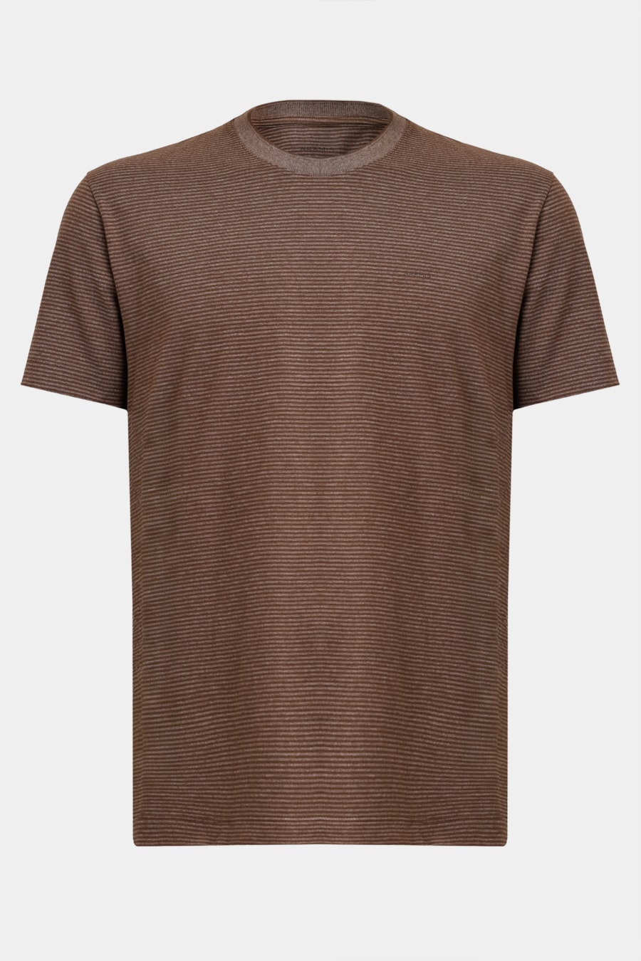 Camiseta Manga Curta Listras Fio Tinto Mescla Cacau 118 — foto 5 de 5