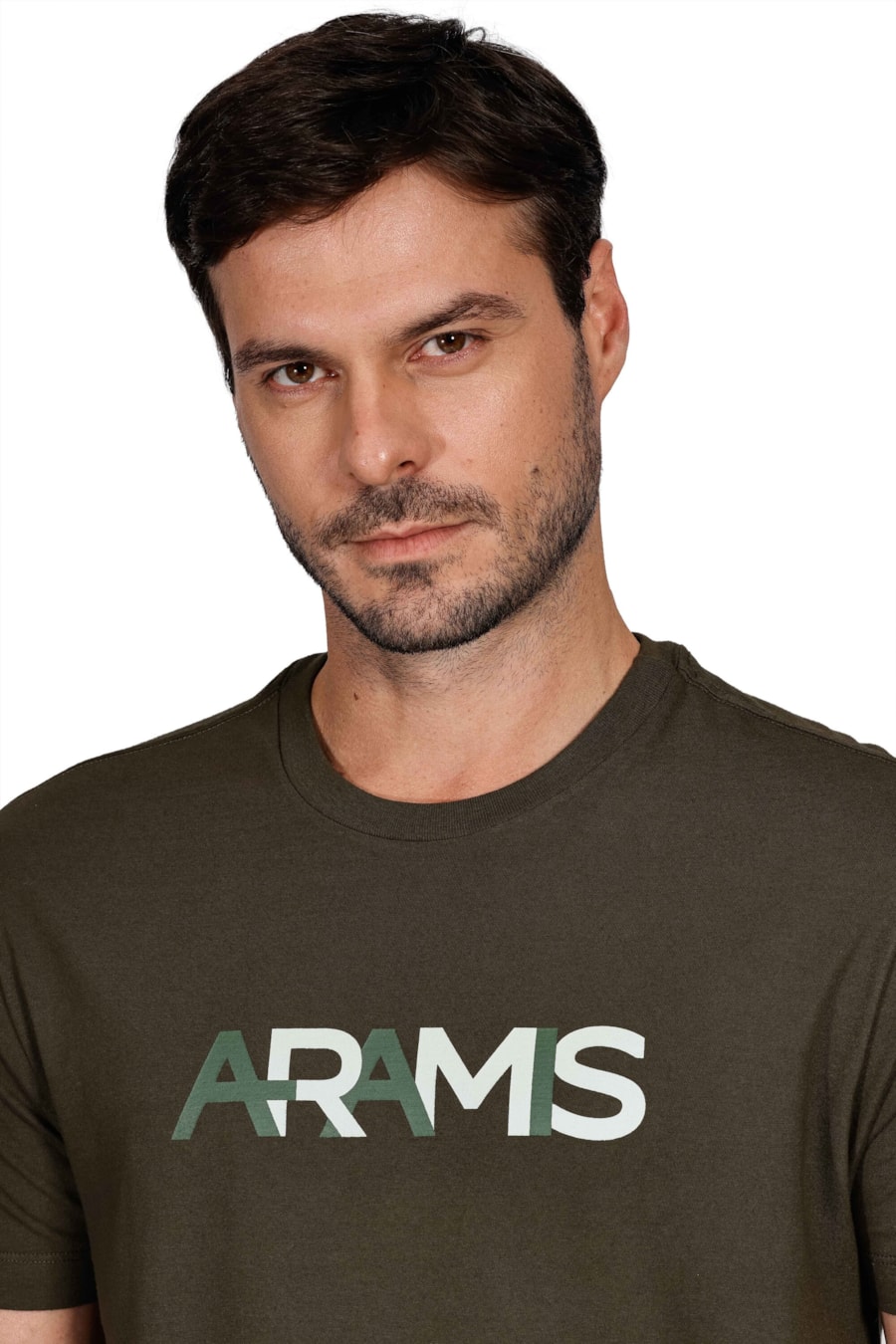 Camiseta Manga Curta Logo Aramis Verde Militar — foto 3 de 4