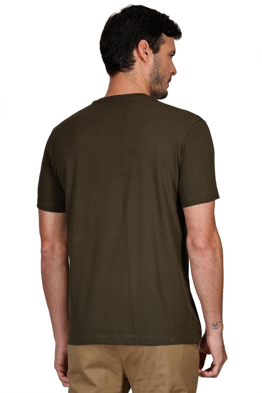 Camiseta Manga Curta Logo Aramis Verde Militar — foto 4 de 4