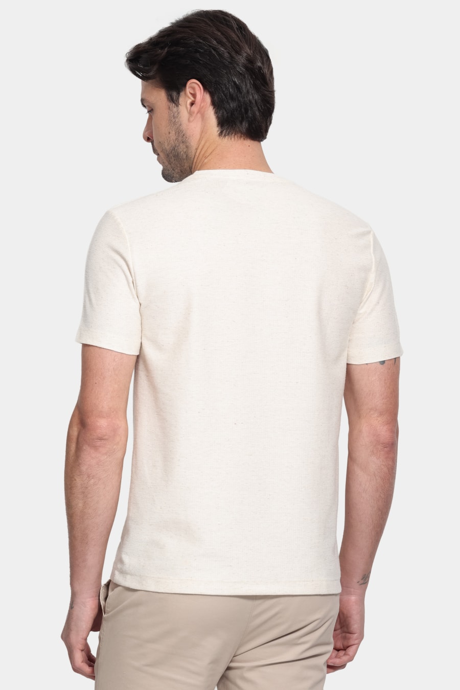 Camiseta Manga Curta London Linho Natural — foto 4 de 5