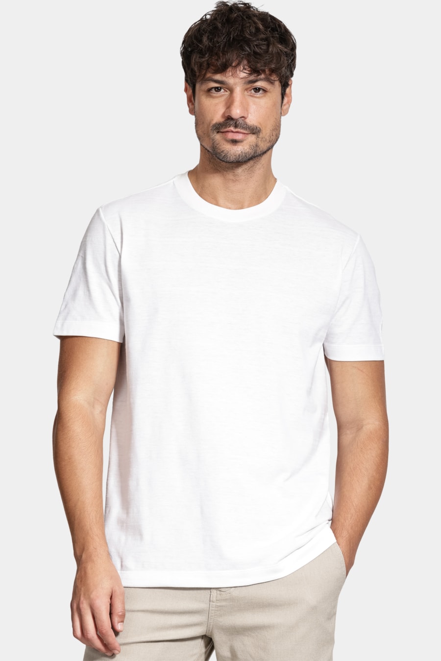 Camiseta Manga Curta Malha Beirute Off White — foto 1 de 5