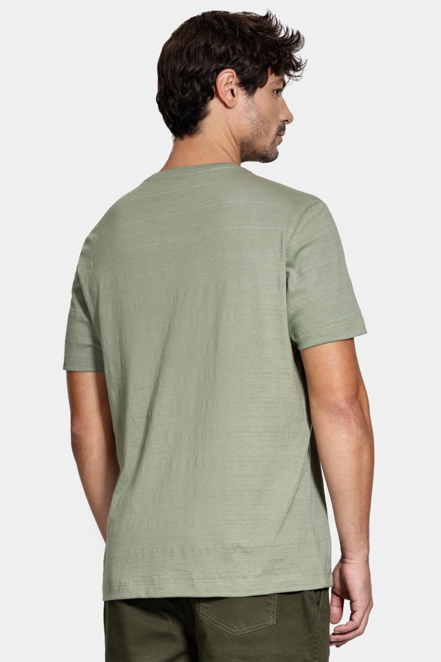 Camiseta Manga Curta Malha Beirute Verde Militar — foto 4 de 5