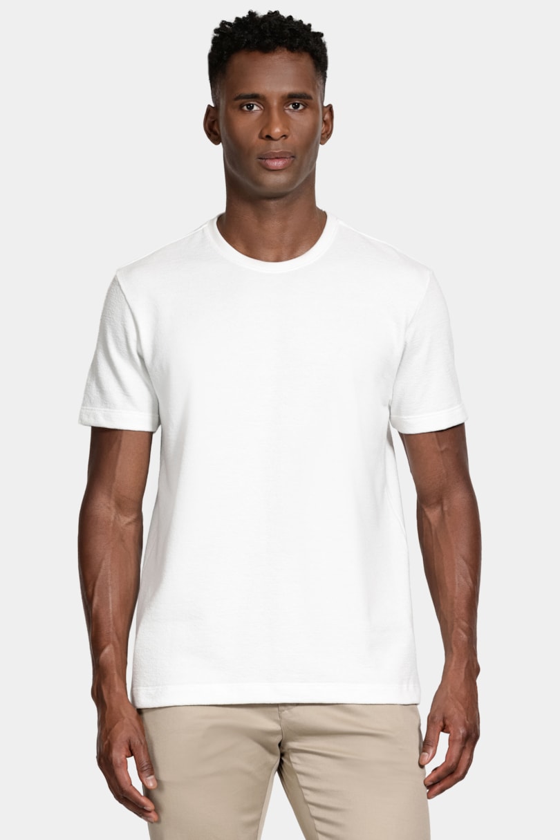 Camiseta Manga Curta Malha Croche Off White