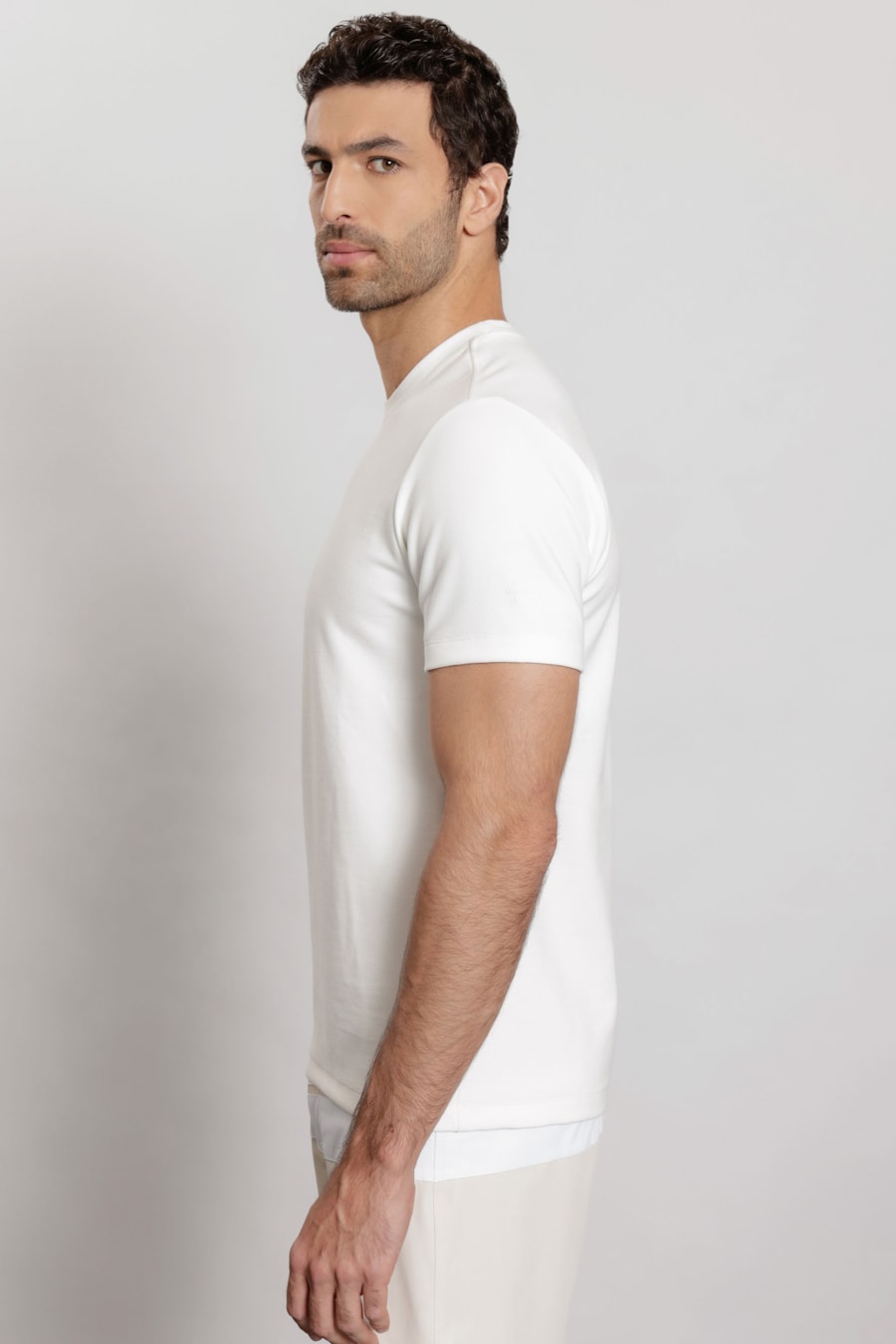 Camiseta Manga Curta Malha Dupla Branco Polar — foto 3 de 6