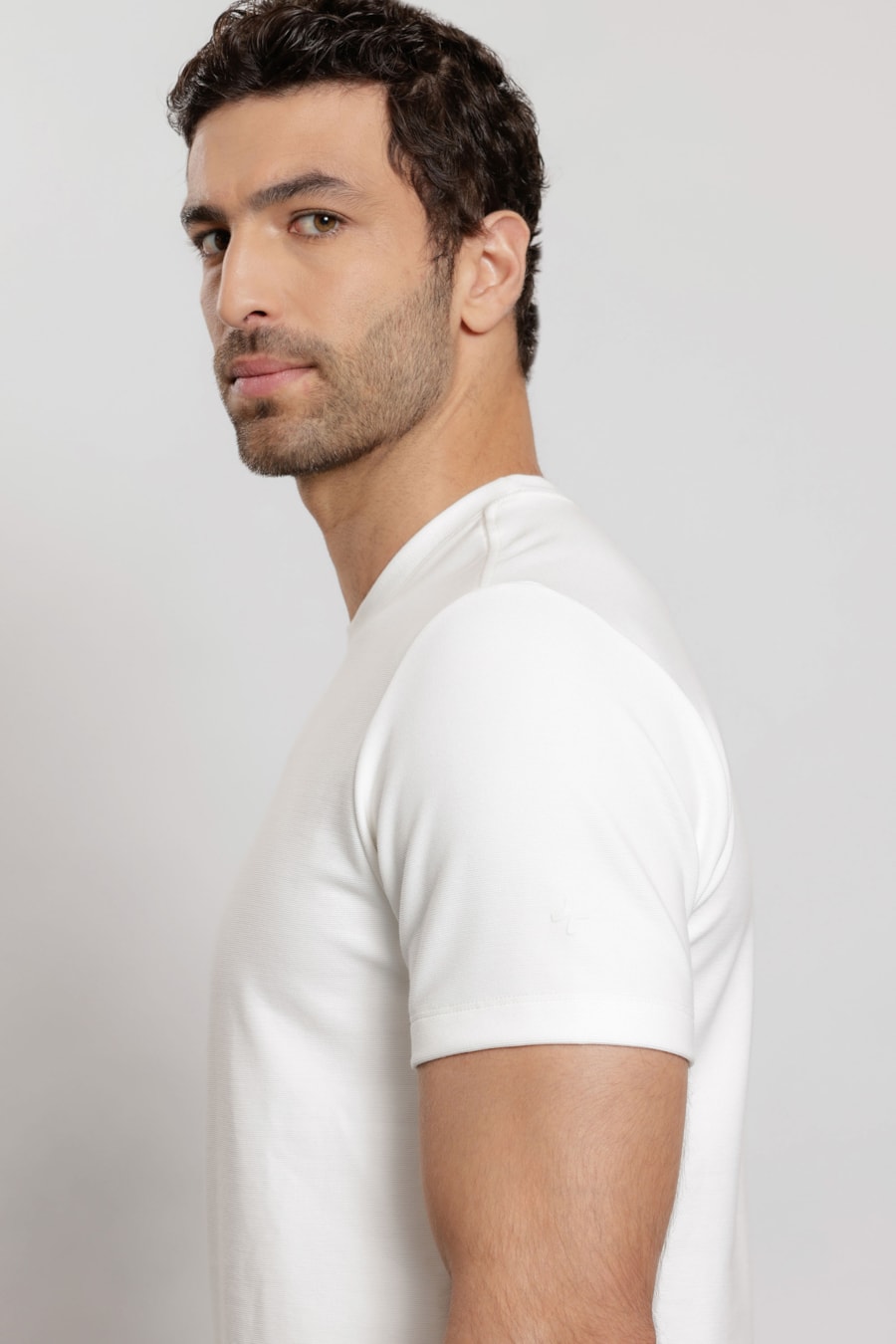Camiseta Manga Curta Malha Dupla Branco Polar — foto 4 de 6